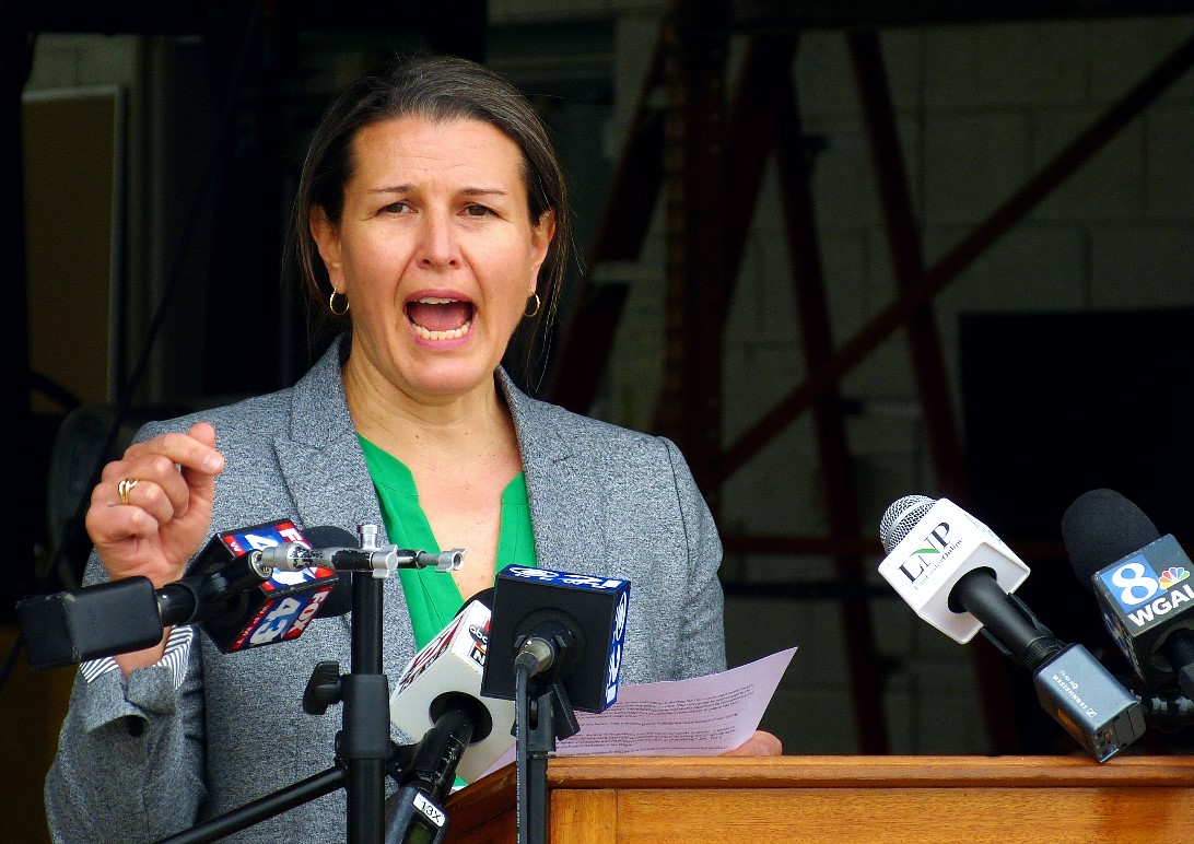 Lancaster Mayor Danene Sorace speaks at a news conference at the Lancaster County Public Safety Training Center on Tuesday, May 5, 2020.  (Photo: Tim Stuhldreher) 