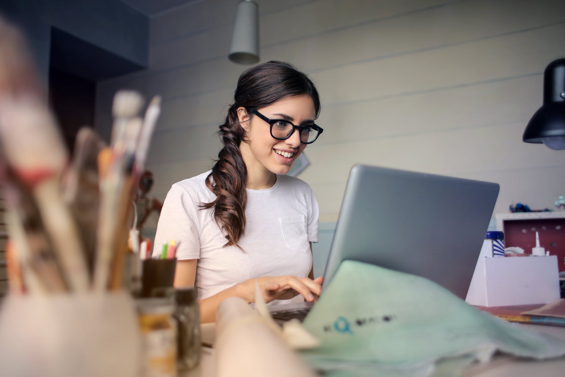 woman at laptop