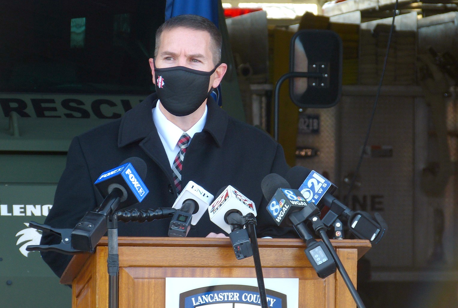 Hempfield School District Superintendent Mike Bromirski speaks during a media briefing at the Lancaster County Public Safety Training Center on Tuesday, Nov. 24, 2020. (Photo: Tim Stuhldreher)