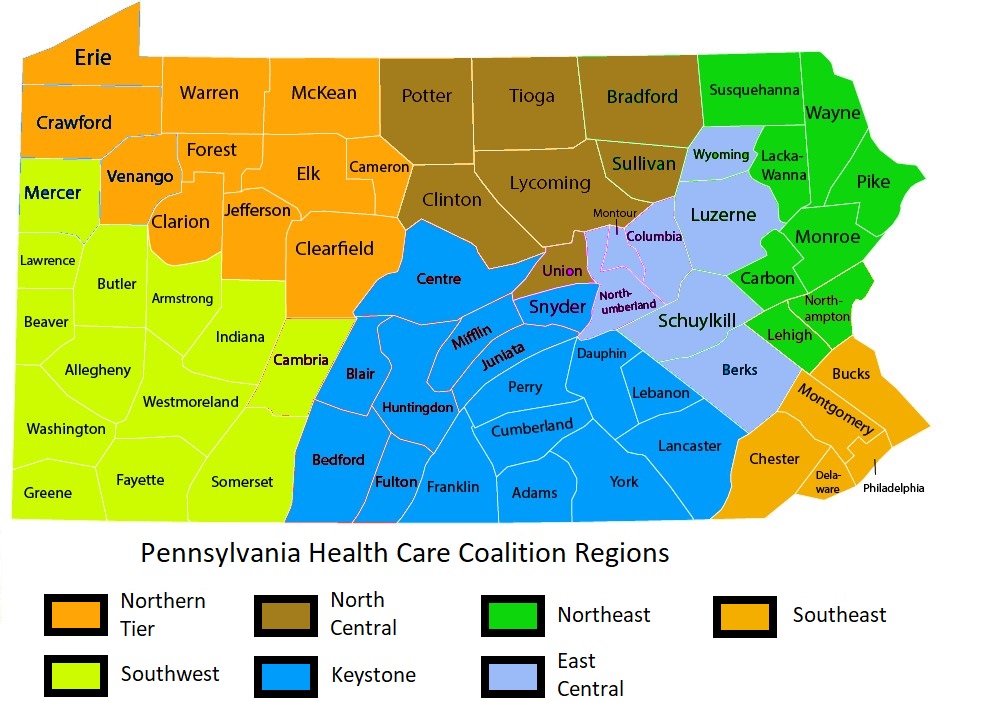 Pa Counties - Health regions