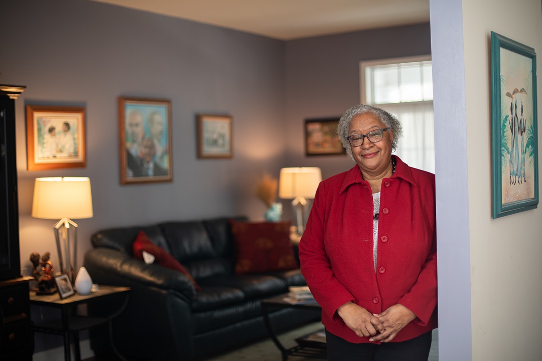 Deborah Gadsden is seen in the living room of her Mount Joy home.  She and her husband, Nathan, have a blended family that includes five children, 12 grandchildren and one great-grandchild. (Photo: PhotOle Photography)