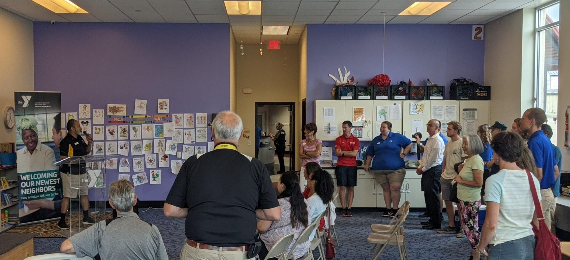 Director Jose Santiago speaks to YMCA and Lancaster community leaders at the opening of the New American Welcome Center at the Center City YMCA in Lancaster on Thursday, July 8, 2021. (Source: OUL) 