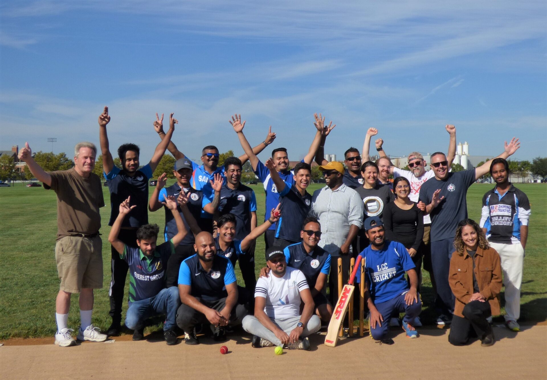 Lancaster Cricket Club members and supporters celebrate the opening of the club's new pitch on a Franklin & Marshall College field on Saturday, Sept. 25, 2021. (Photo: Tim Stuhldreher) 