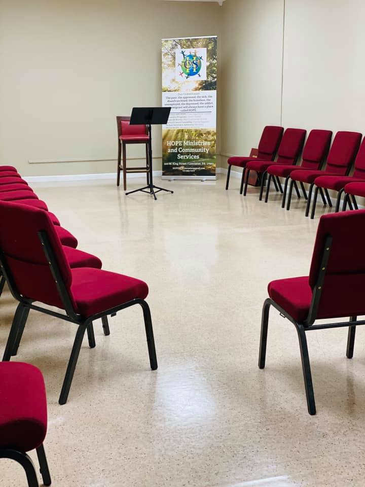 A meeting room at Hope Ministries & Community Services. (Source: Provided) 