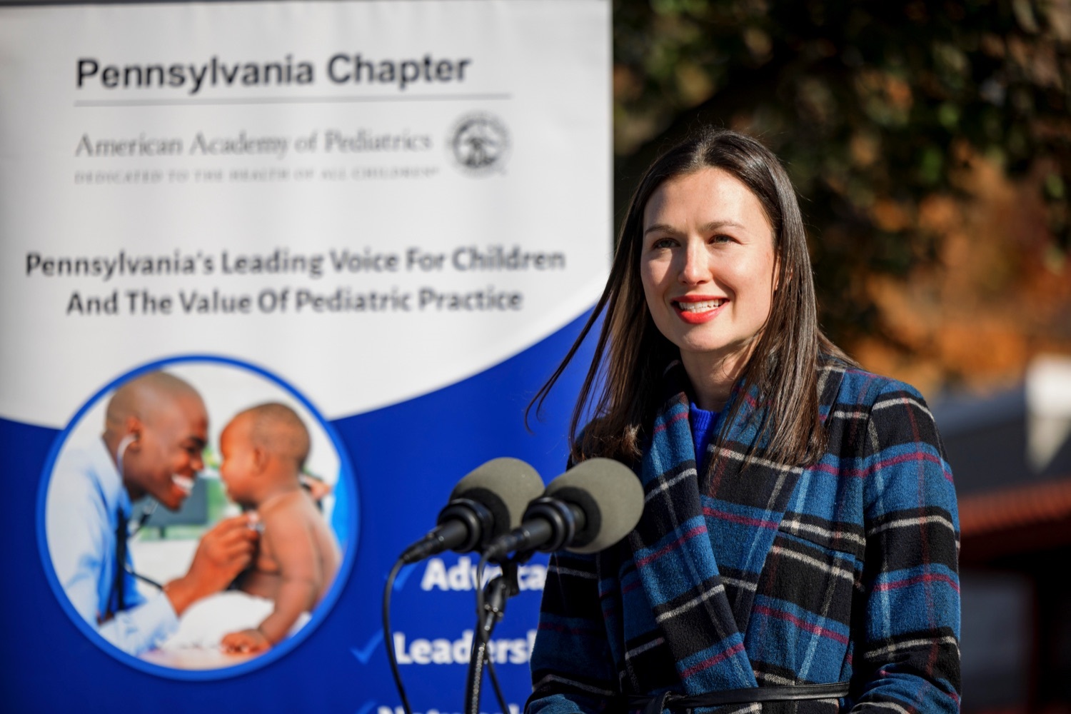 Jennifer Kapp, of Dalton, talks about her choice to vaccinate her children during a press conference outside Pediatrics of Northeastern Pennsylvania in Dickson City on Thursday, Nov. 4, 2021. (Source: Pa.gov)