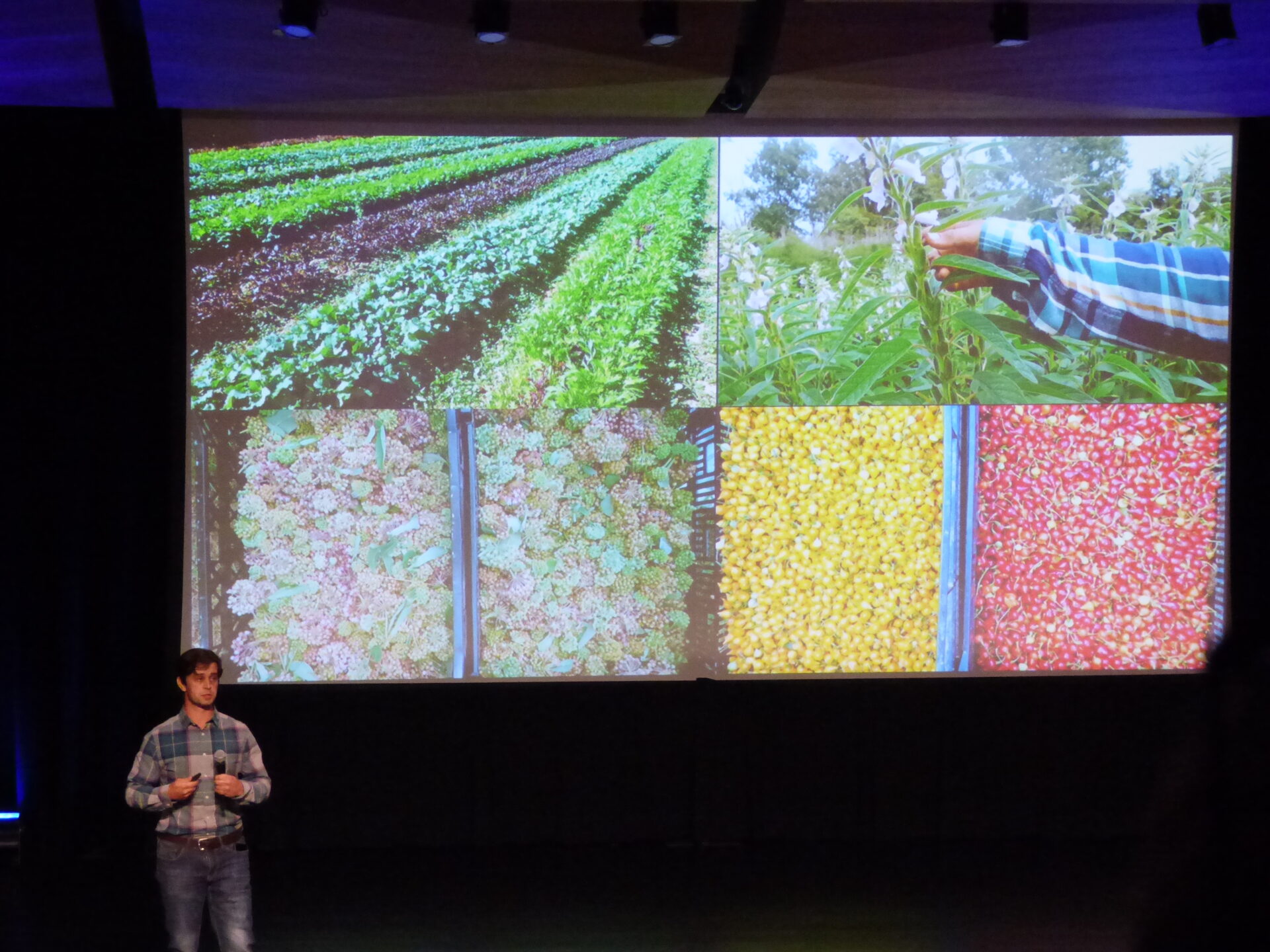 Alex Wenger, owner, Field's Edge Research Farm, discusses the importance of increasing crop diversity. (Photo: Tim Stuhldreher)