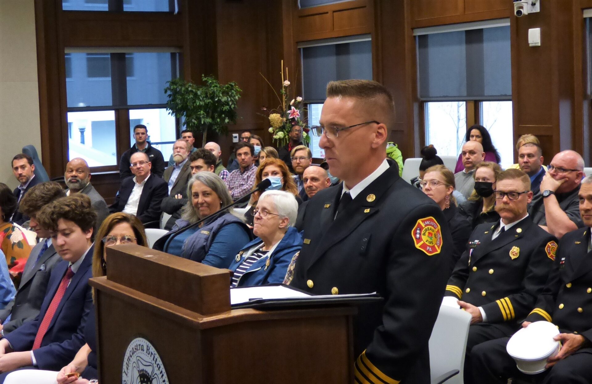 Fire Chief Todd Hutchinson speaks to City Council. (Photo: Tim Stuhhldreher) 