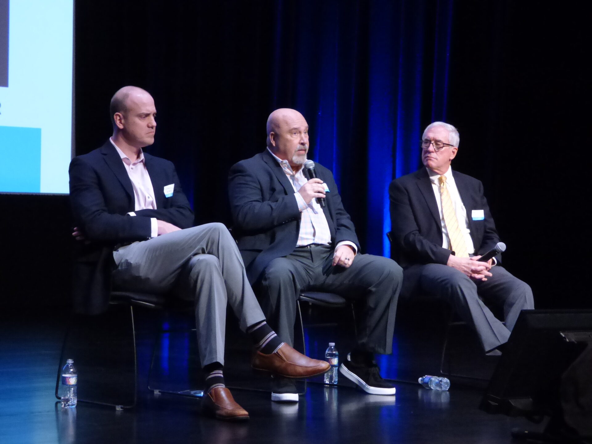 From left, Ian Rawhauser and Claude Hicks of HDC MidAtlantic and Dave Dumeyer, West Hempfield Township Supervisor, discuss housing density and affordability. 