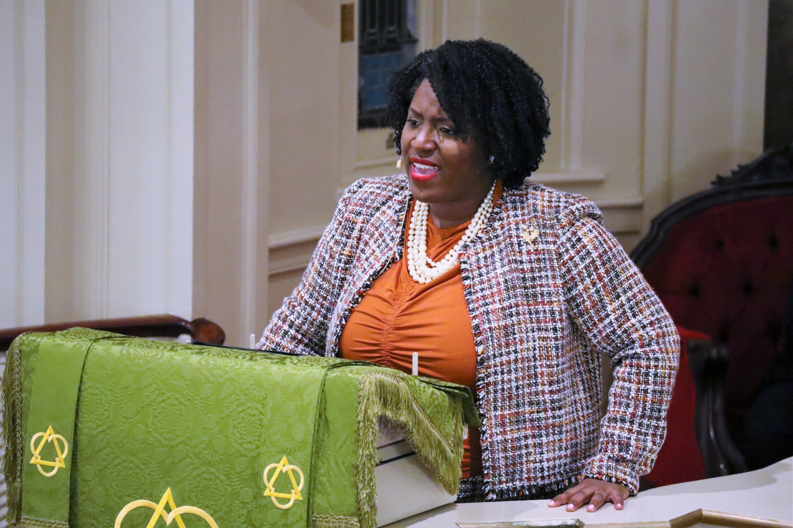 Pa. House Democratic Leader Joanna McClinton speaks at the NAACP Lancaster branch Rev. Dr. Martin Luther King Jr. commemoration service at Trinity Lutheran Church in Lancaster on Sunday, Jan. 15, 2023. (Photo: Tim Stuhldreher)