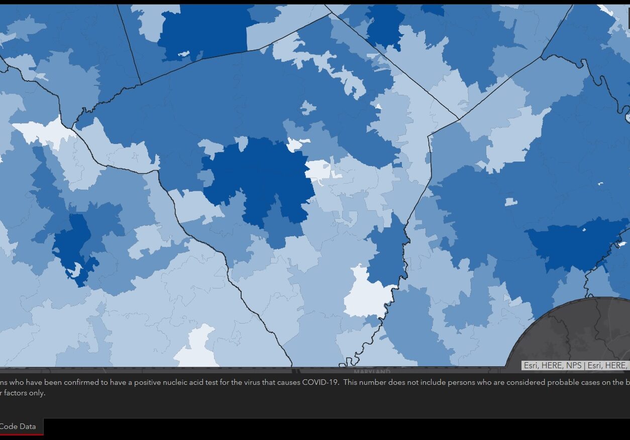 Covid-19 map by zip code A screenshot shows a portion of the Pennsylvania Health Department's Covid-19 map by ZIP code as of Monday, April 20, 2020.