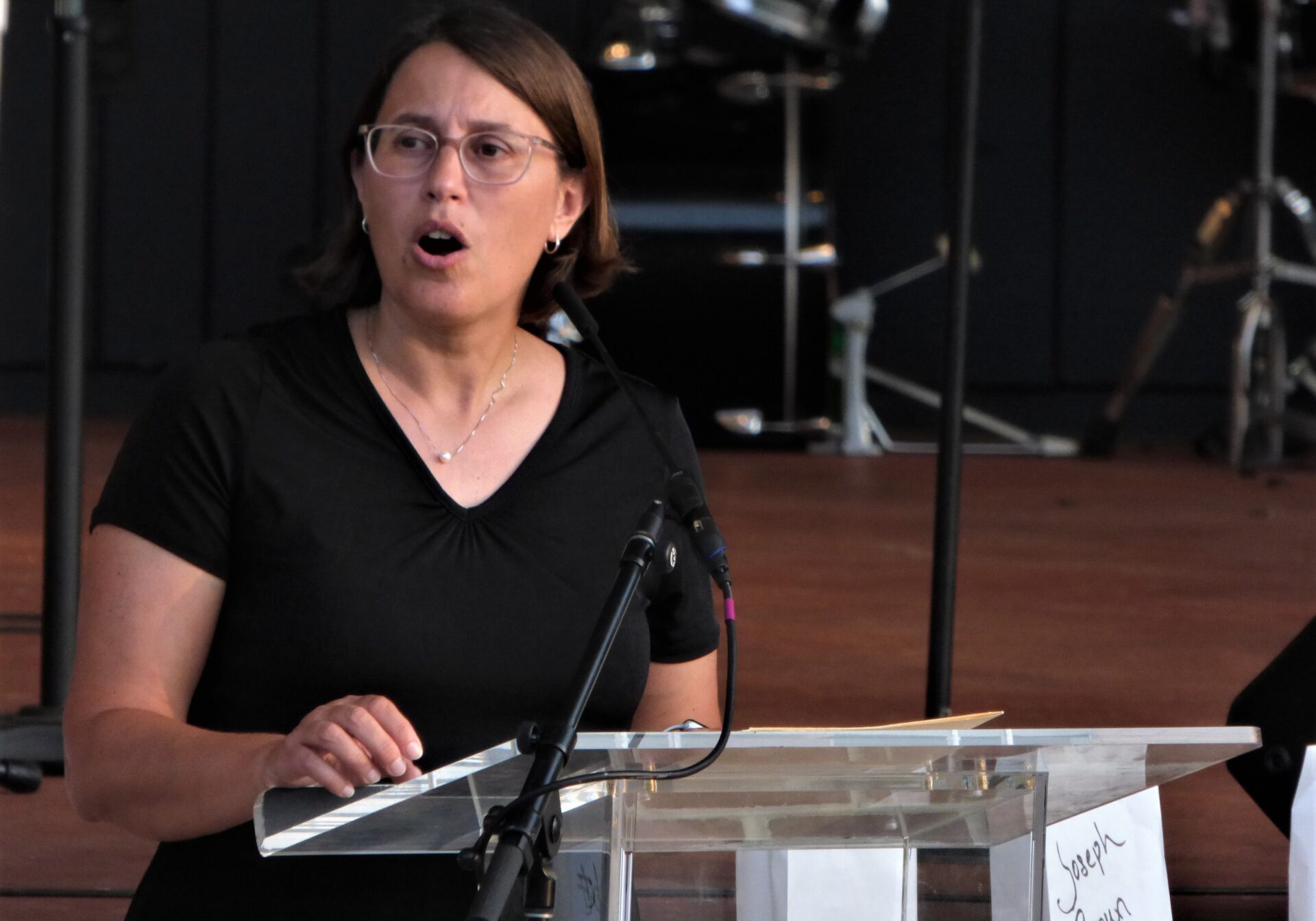 Derrico Dr. Anne-Marie Derrico, Chief Medical Officer, Union Community Care, speaks at the "Day of Healing" at Longs Park on Thursday, Aug. 12, 2021. (Photo: Tim Stuhldreher)