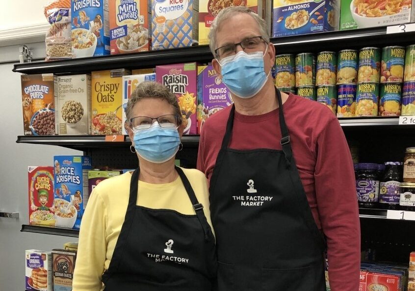 Factory Ministries Mike and Deb Sensenig 2 Deb and Mike Sensenig volunteer at Factory Ministries' Factory Market. (Source: Factory Ministries)