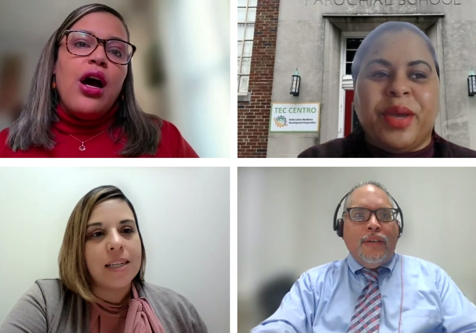 Tec Centro array Top row, from left: AliceAnne Frost, Darleen Garcia. Bottom row, from left: Marlyn Barbosa, Rafael Torres.