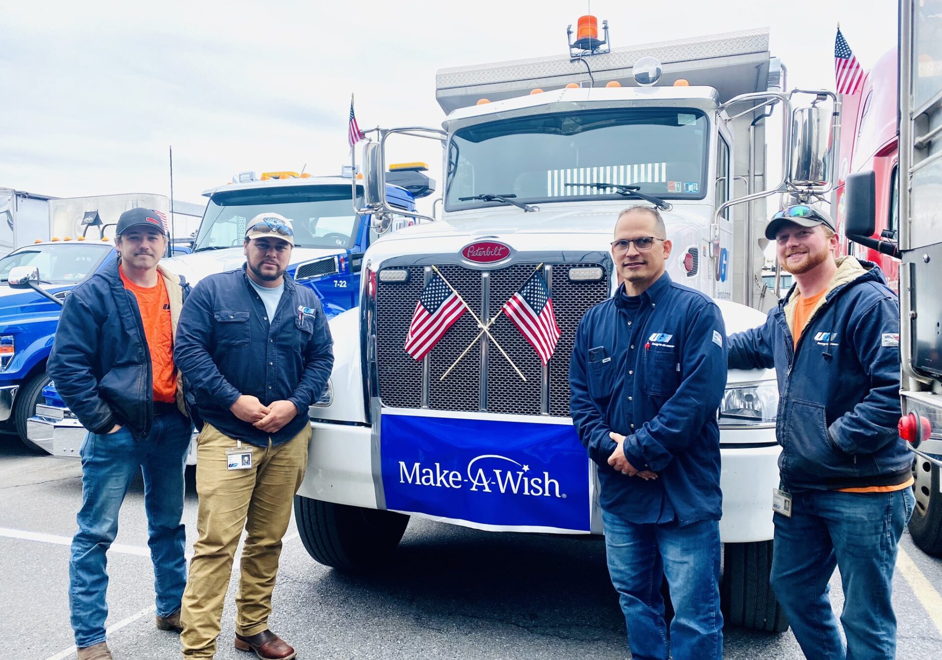 Truckers UGI UGI drivers pose before the start of the Make-A-Wish Foundation convoy on Sunday, May 8, 2022. (Source: UGI)