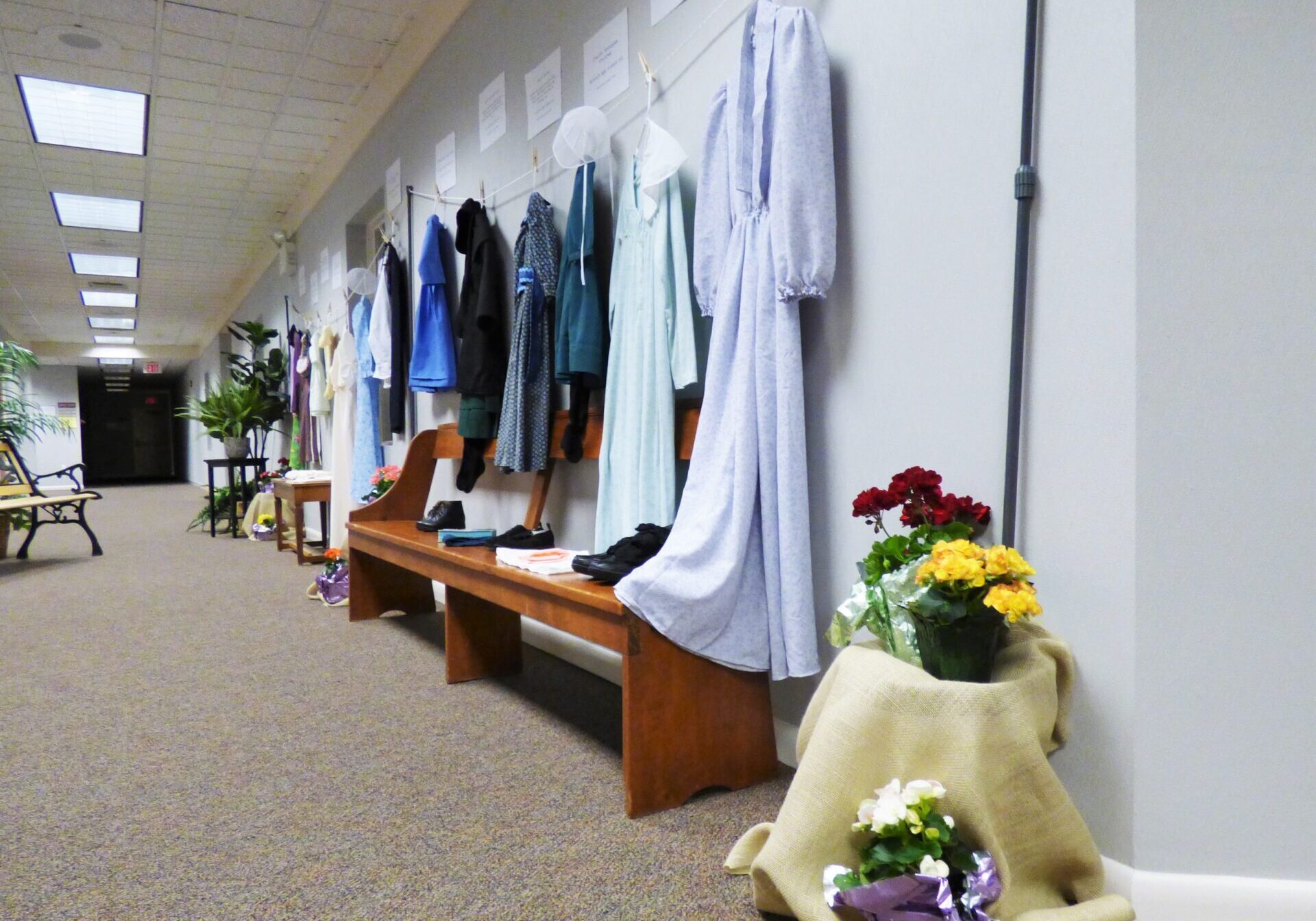 Wearing 1 The the Plain Dressing People's "What Were They Wearing?" Project is exhibited at Forest Hills Mennonite Church on Friday, April 29, 2022. (Photo: Tim Stuhldreher)